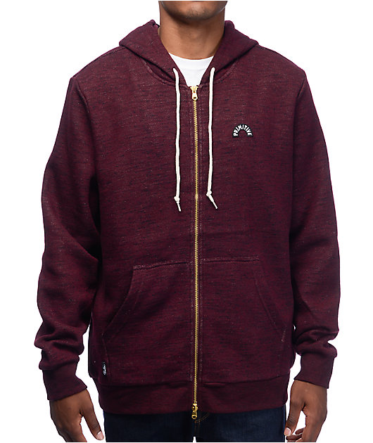 burgundy zip up jacket