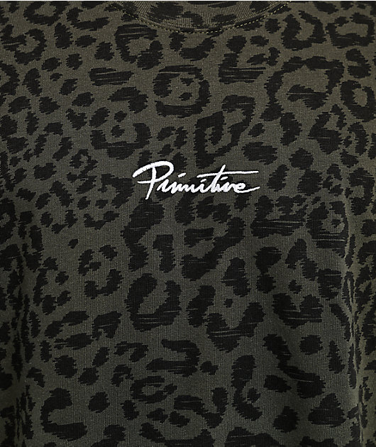 Primitive Quest Nuevo Grey Leopard Print Heavyweight T-Shirt