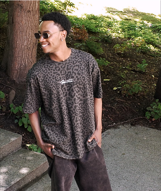 Primitive Quest Nuevo Grey Leopard Print Heavyweight T-Shirt | Zumiez