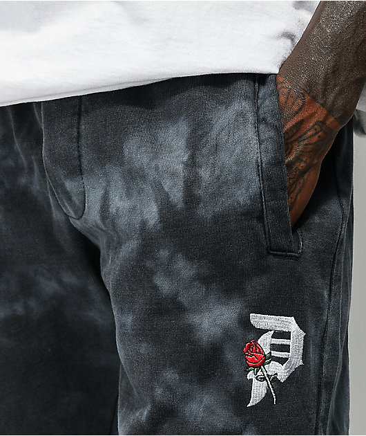 Primitive Rosebud Black Dye Wash Sweatpants