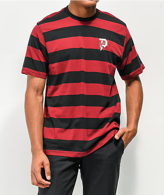 red and black stripe t shirt