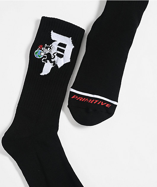 Primitive Savior Black Crew Socks
