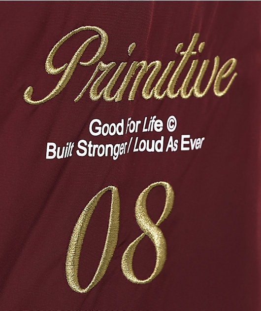 Primitive Two-fer Wine Hooded Varsity Jacket