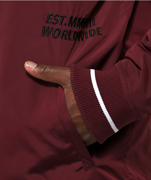 Primitive Two-fer Wine Hooded Varsity Jacket