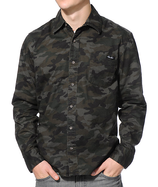 camo button up dress shirt