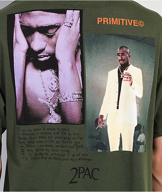 Primitive x 2Pac Voice Army Green T-Shirt
