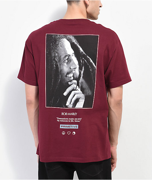 x Bob Marley Live Forever Burgundy T-Shirt