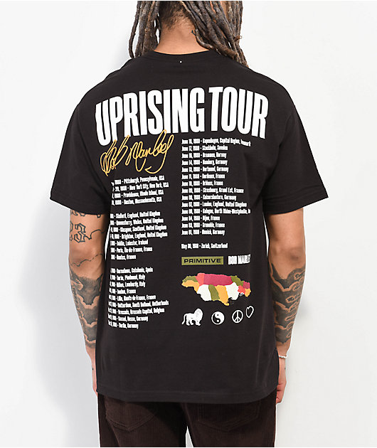 Primitive x Bob Marley Uprising Black T-Shirt | Zumiez