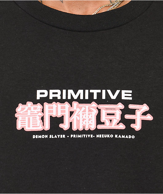 Primitive x Demon Slayer Nezuko Kamado camiseta negra