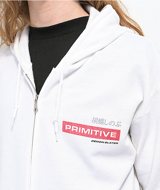 Primitive x Demon Slayer Shinobu Dirty P White Zip Hoodie