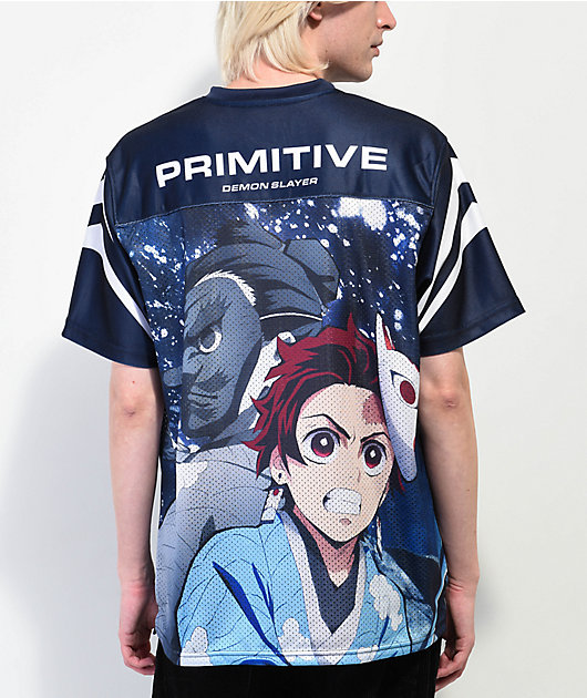 Primitive x Demon Slayer Tanjiro Blue Football Jersey