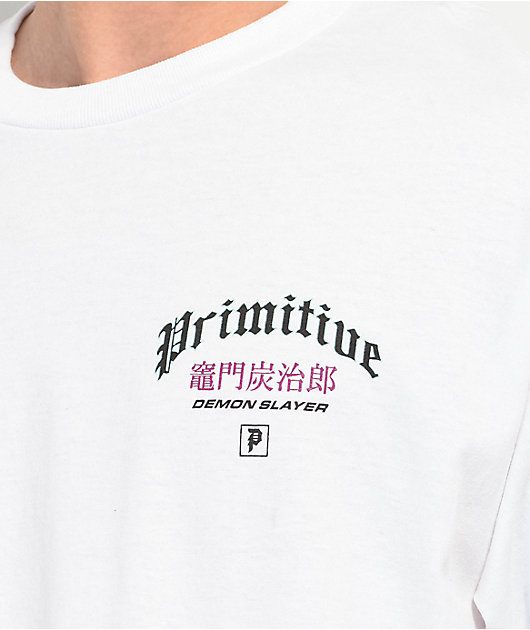 Primitive x Demon Slayer Tanjiro vs Rui White T-Shirt | Zumiez