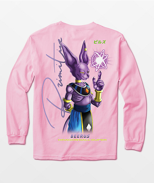 Primitive x Dragon Ball Super Beerus Orb Pink Long Sleeve T-Shirt