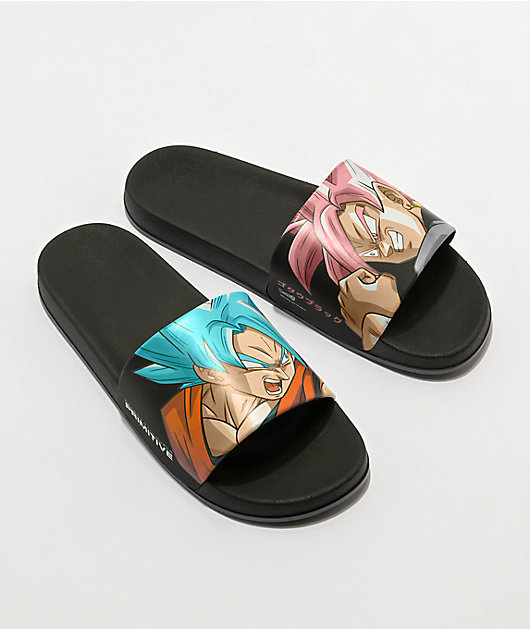 Primitive x Dragon Ball Super Goku Black Rose Versus Slide Sandals Zumiez