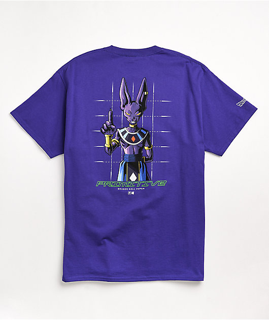 Primitive x Dragon Ball Super Shadow Beerus camiseta morada