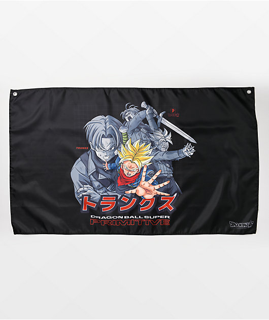 Primitive x Dragon Ball Super Trunks Phases pancarta negra