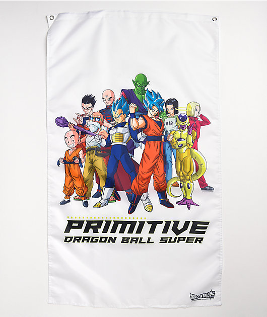 Primitive x Dragon Ball Super Universal Survival pancarta blanca