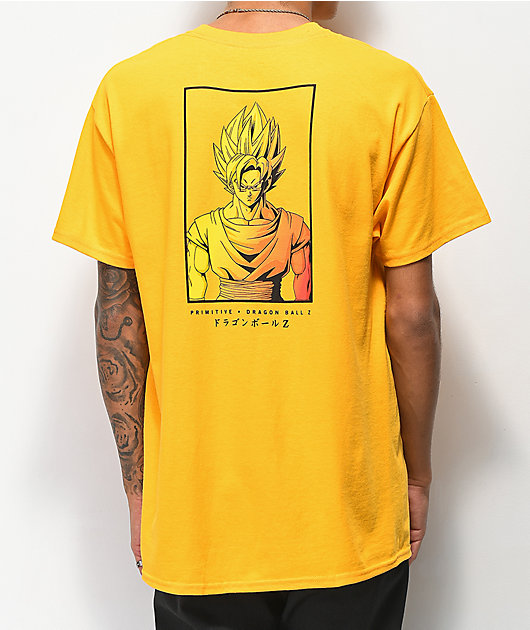 Primitive x Dragon Ball Z Style camiseta dorada