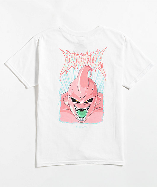 魔*神様 LGB JUST BORN TOO EARLY Tシャツ　 if 14 Primitive x Dragon Ball Z Kids Super Buu White T-Shirt | Zumiez