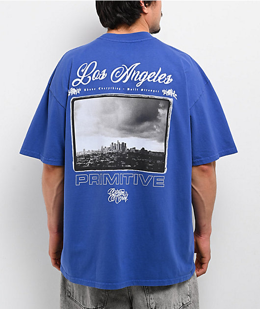 Primitive x Estevan Oriol City Of Angels Blue Boxy T-Shirt | Zumiez