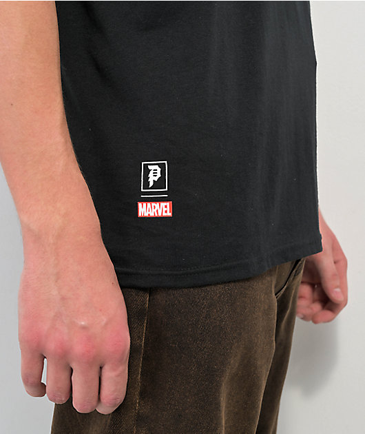 Primitive Marvel camiseta negra