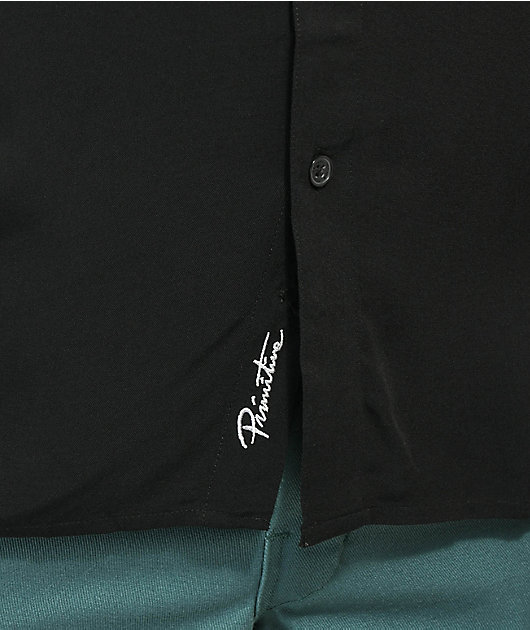 Primitive x My Hero Academia Izuku Black Short Sleeve Button Up Shirt 
