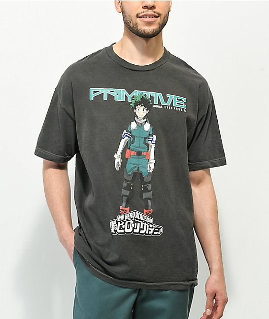 Primitive x My Hero Academia Izuku Midoriya Black Wash T-Shirt | Zumiez