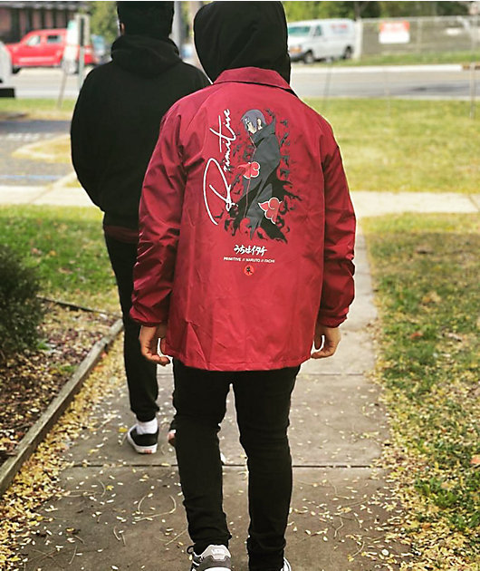 Primitive x Naruto Crows Burgundy Coaches Jacket