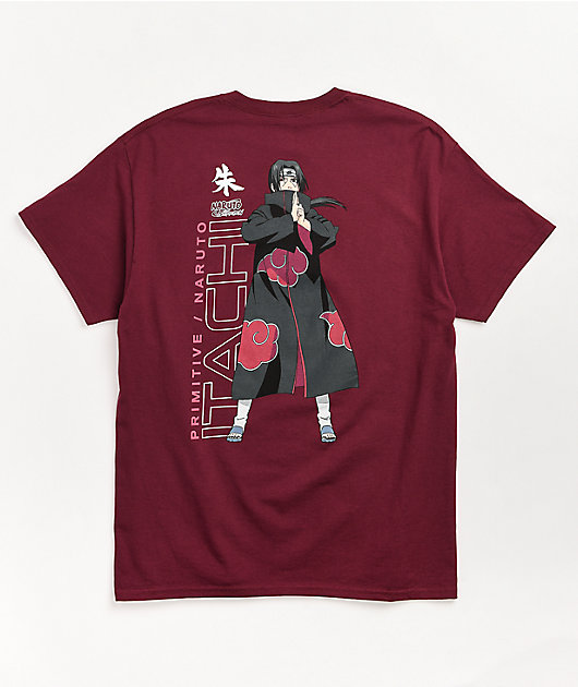 Primitive x Naruto II Itachi Burgundy T Shirt Zumiez