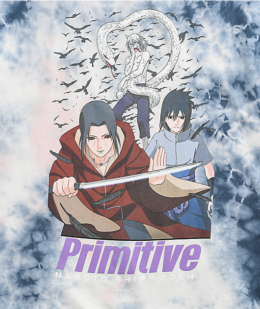 Primitive x Naruto II Izanami camiseta con lavado morado