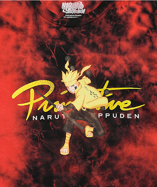 Primitive x Naruto II Nuevo Kurama camiseta con tratamiento de lavado