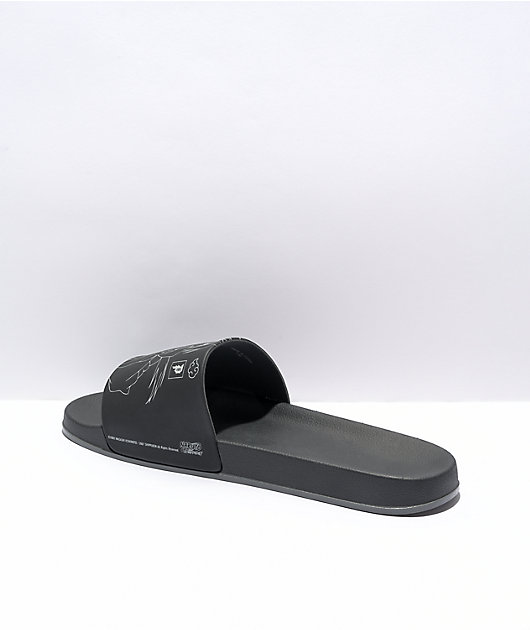Primitive x Naruto Itachi Black Slide Sandals