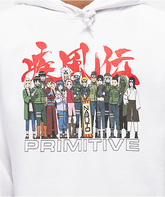 Primitive x Naruto Leaf Village White Hoodie
