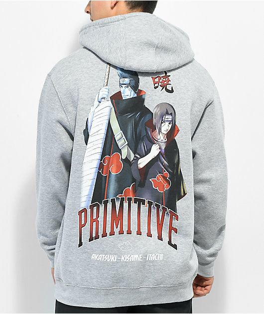 Primitive x Naruto Shippuden Akatsuki Grey Hoodie