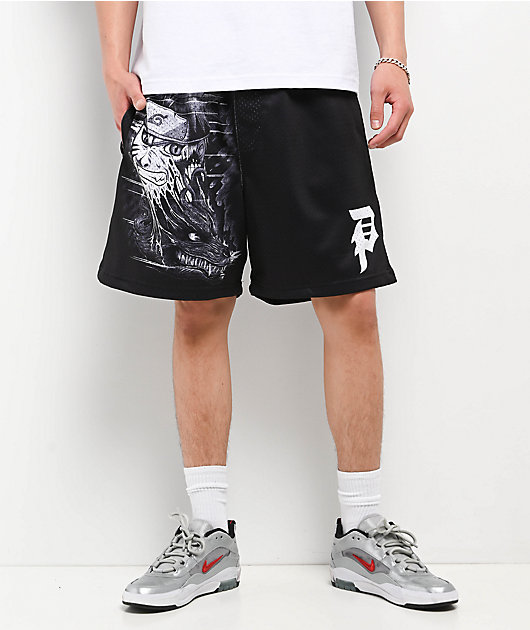Primitive x Naruto Shippuden Beast Black Mesh Shorts | Zumiez