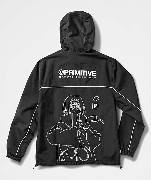 Primitive x Naruto Shippuden II Itachi Black Windbreaker Jacket Zumiez