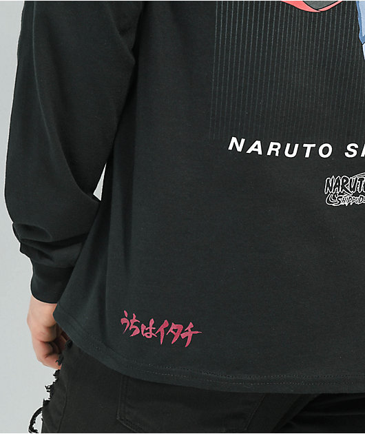 Primitive x Naruto Shippuden Itachi Camiseta negra de manga larga