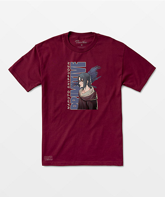 Primitive x Naruto Shippuden Itachi Sharingan Burgundy T-Shirt