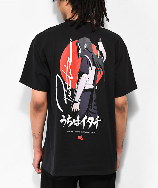 Top Naruto Shippuden black tee shirt