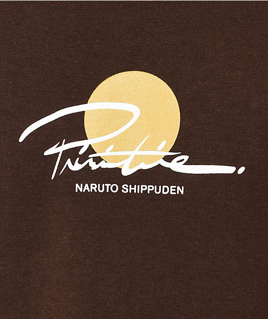 Primitive x Naruto Shippuden Itachi Warning Brown T-Shirt