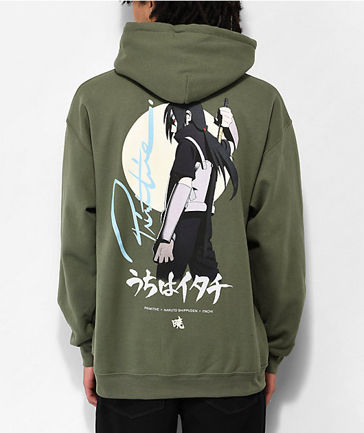 Primitive x Naruto Shippuden Itachi Warning Green Hoodie Zumiez