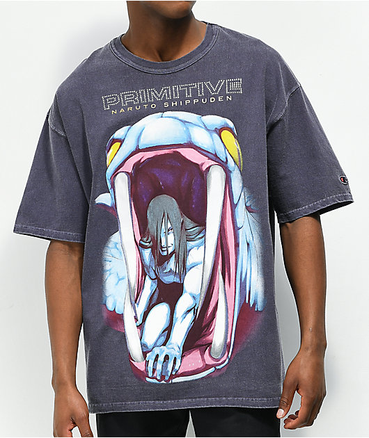 NARUTO Orochimaru ナルトTシャツ Naruto Shippuden Orochimaru & Snake Adult Red Crew Neck