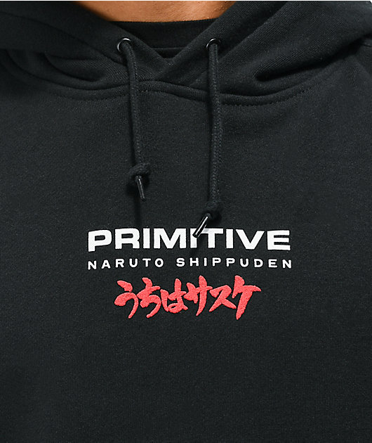 Primitive x Naruto Shippuden Sasuke Blade sudadera con capucha negra