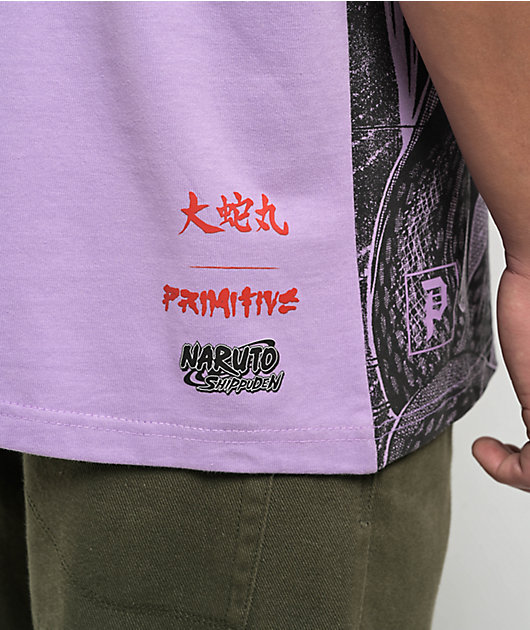 Primitive x Naruto Shippuden Snakes Lavender T-Shirt | Zumiez