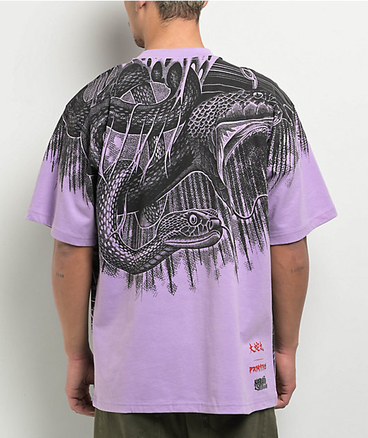 Primitive x Naruto Shippuden Snakes Lavender T-Shirt | Zumiez