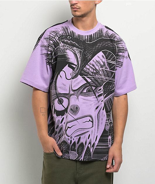 Primitive x Naruto Shippuden Snakes Lavender T-Shirt | Zumiez