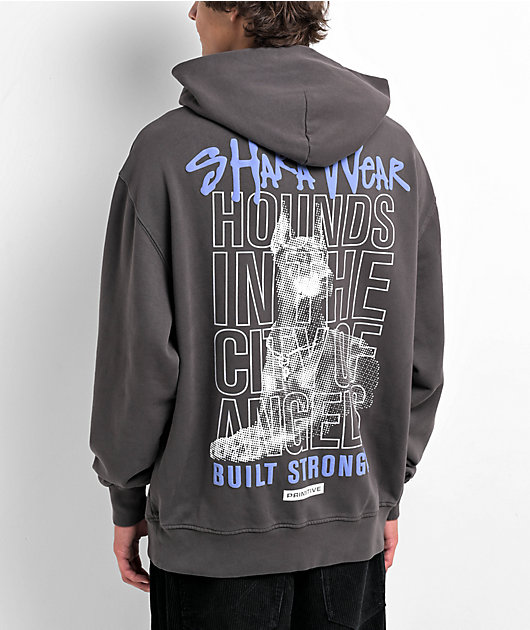 Primitive x Shaka Wear Streets Grey Heavyweight Hoodie