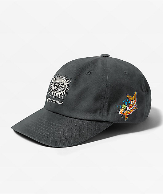 Primitive x Sublime Backstage Grey Wash Strapback Hat | Zumiez
