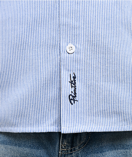 Primitive x Sublime Day Shift Blue Stripe Short Sleeve Button Up Shirt