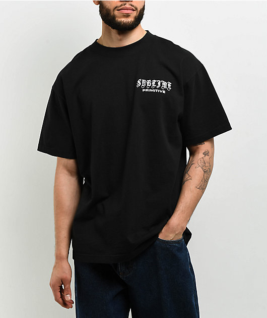 ★Primitive x Sublime Zine T-Shirt 関税込★ Primitive x Sublime Neighbors Black T-Shirt | Zumiez